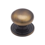 M Marcus Heritage Brass Round Design Victorian Cupboard Knob 32mm 